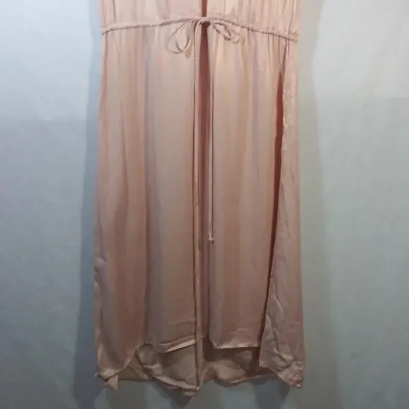Zara Pink Satin Sport Stripe Short Sleeve Dress Size M - Picture 5 of 10